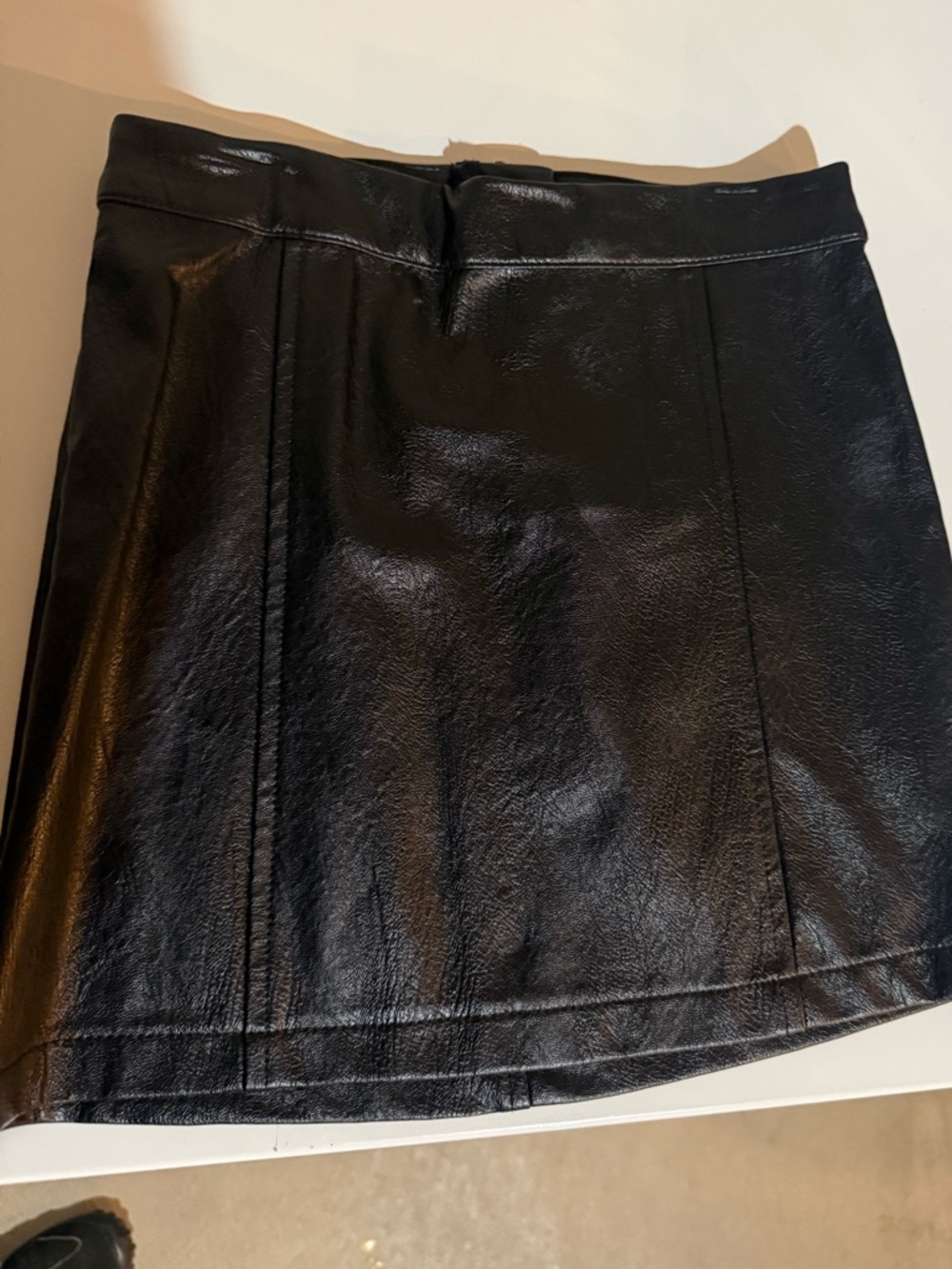 Black Faux Leather Mini Skirt